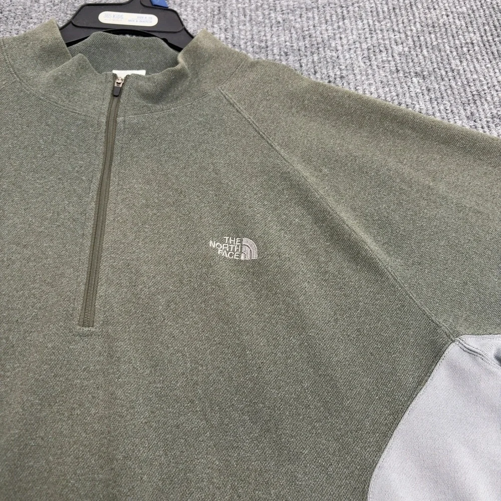 The North Face Pullover Mens‎ XL Green Polyester Quarter Zip Colorblock Gorpcore